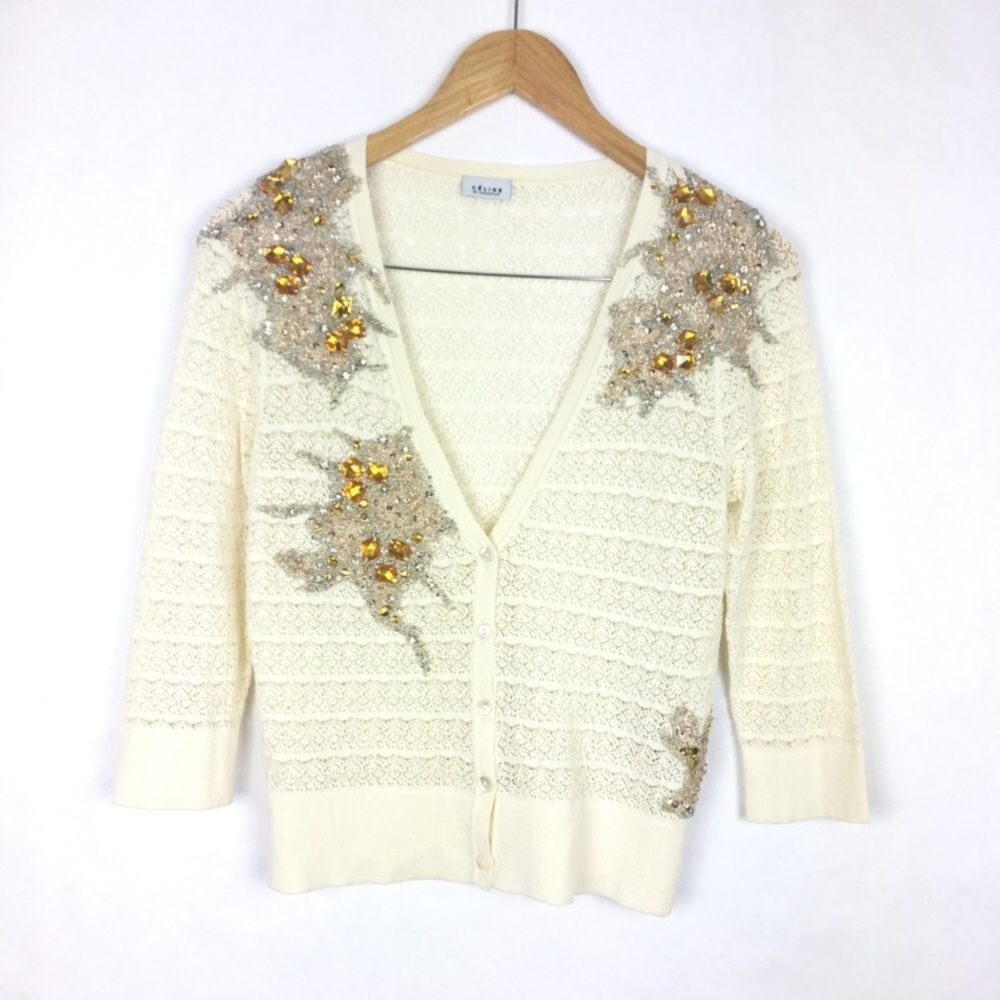 Celine by Champion Embellished Cardigan Small